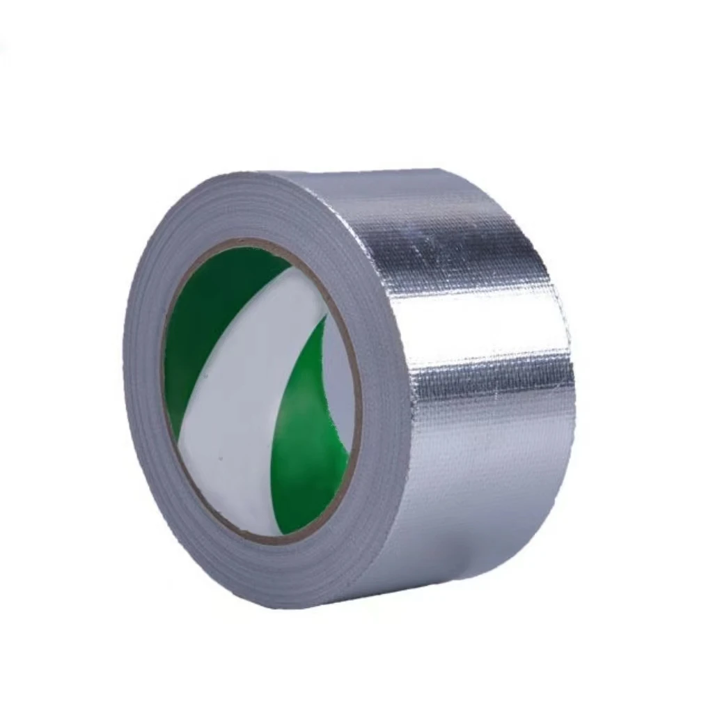 HVAC Alu solvent glue Super thick Laminated Self Adhesive Aluminium Foil Fiber Glass Cloth Tape