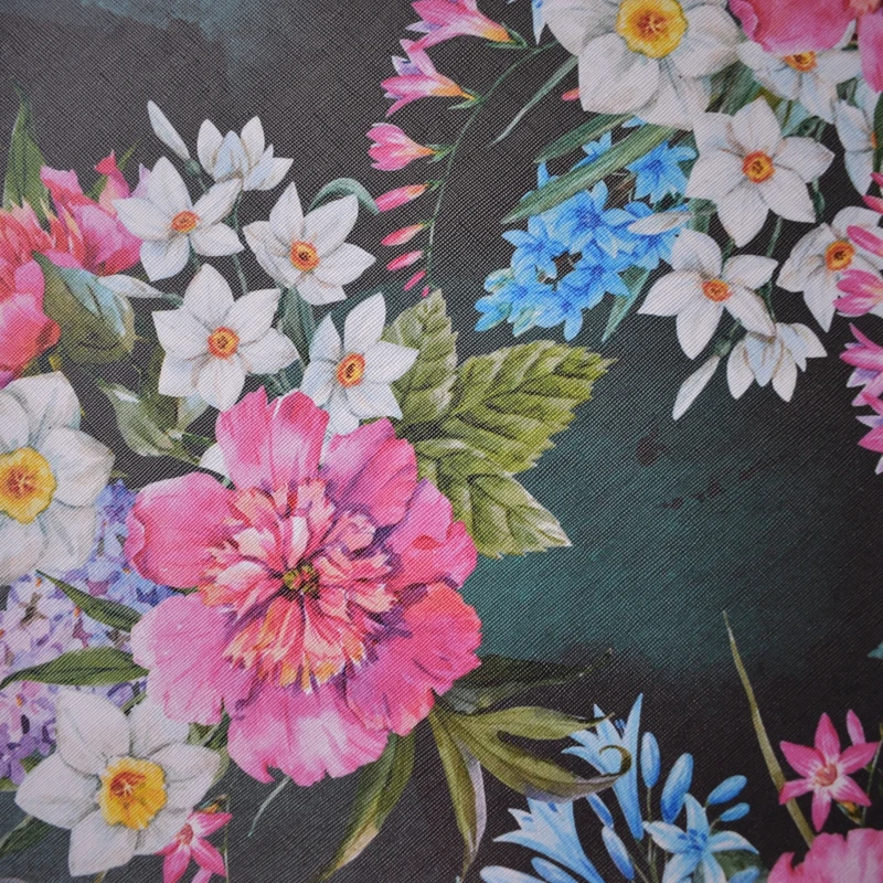 NO MOQ Custom Printed Faux fake Leather PU/PVC for DIY Garment Crafts For Fashion Bag