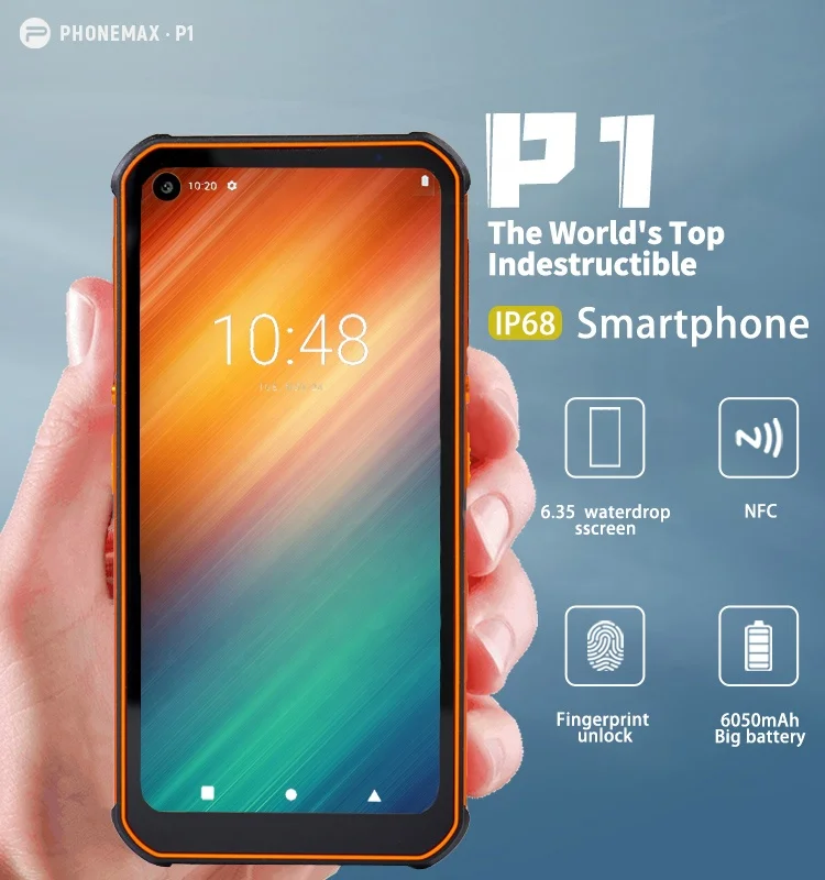 Phonemax unlocked GPS 4G fingerprint NFC 4+128GB outdoor industrial Atex explosion proof ip68 rugged cell phone