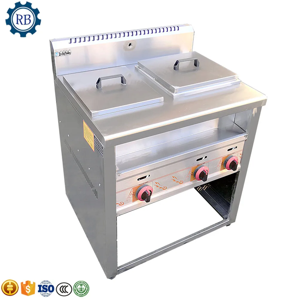 Gas Noodle Cooking Boiler Stove 6 Baskets Noodle Pasta Cooker For Kitchen Equipment
