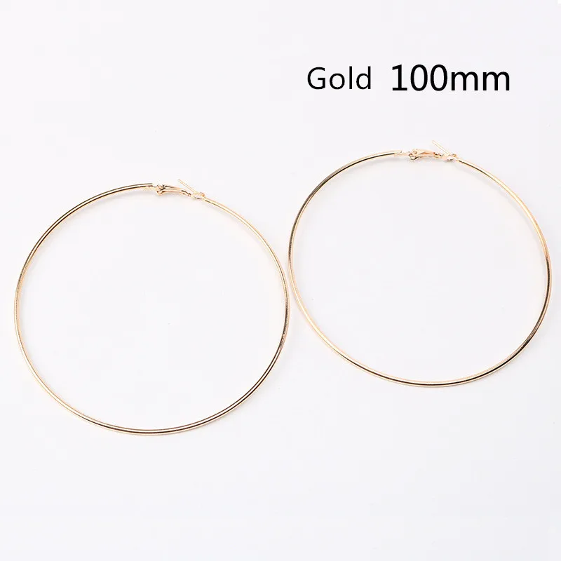 Trendy Large Hoop Earrings Big Gold Circle Earrings Fashion Loop Earrings for Women Jewelry