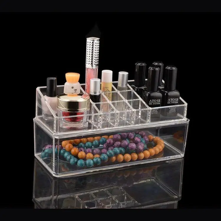Wholesale cheap factory directly clear acrylic cosmetic & makeup organizer drawer