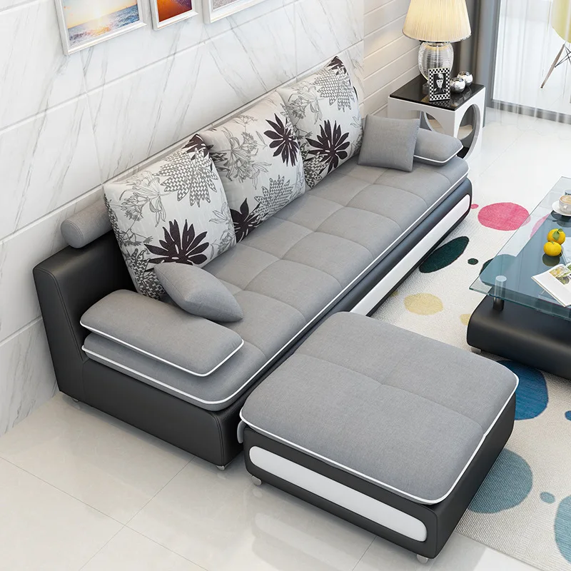 Simple Design Comfortable Washable L Shape Couch For Living Room Apartment Sofa Set Furniture CEFS011