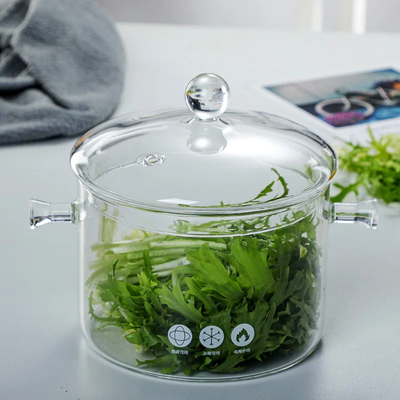 New arrival Glass Saucepan with Cover Heat-resistant Glass Stovetop Pot and Pan with Lid The Best Handmade Glass Cookwar