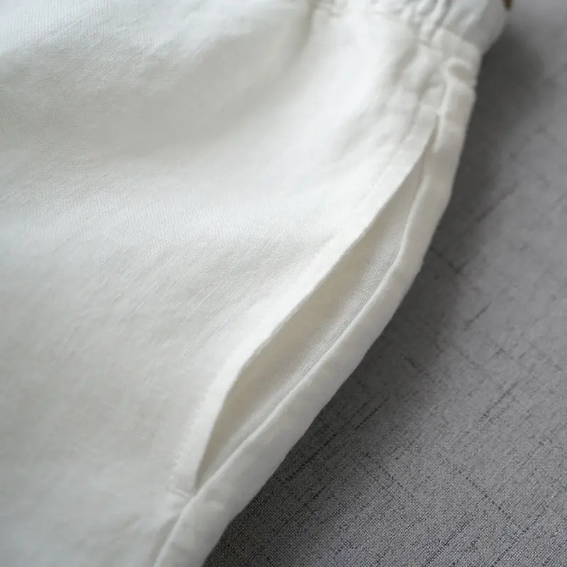 Harun Pants Korean Women Casual Loose Cotton And Linen Pants Spring And Summer Pure Color Nine Points Pants