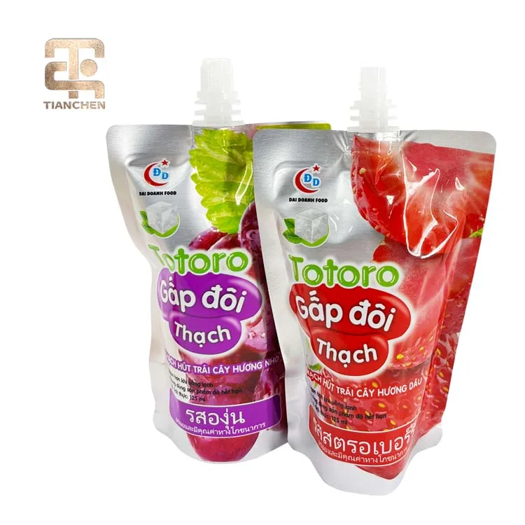 Various Shape Plastic Pouch Stand Up Packaging Bags Juice Baby Food Spout Pouch With Spout