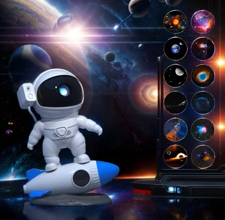 13 HD Universe Films Astronaut Galaxy Projector Smart Led Table Lamp With BT Speaker App Control White Noise Rocket Night lights