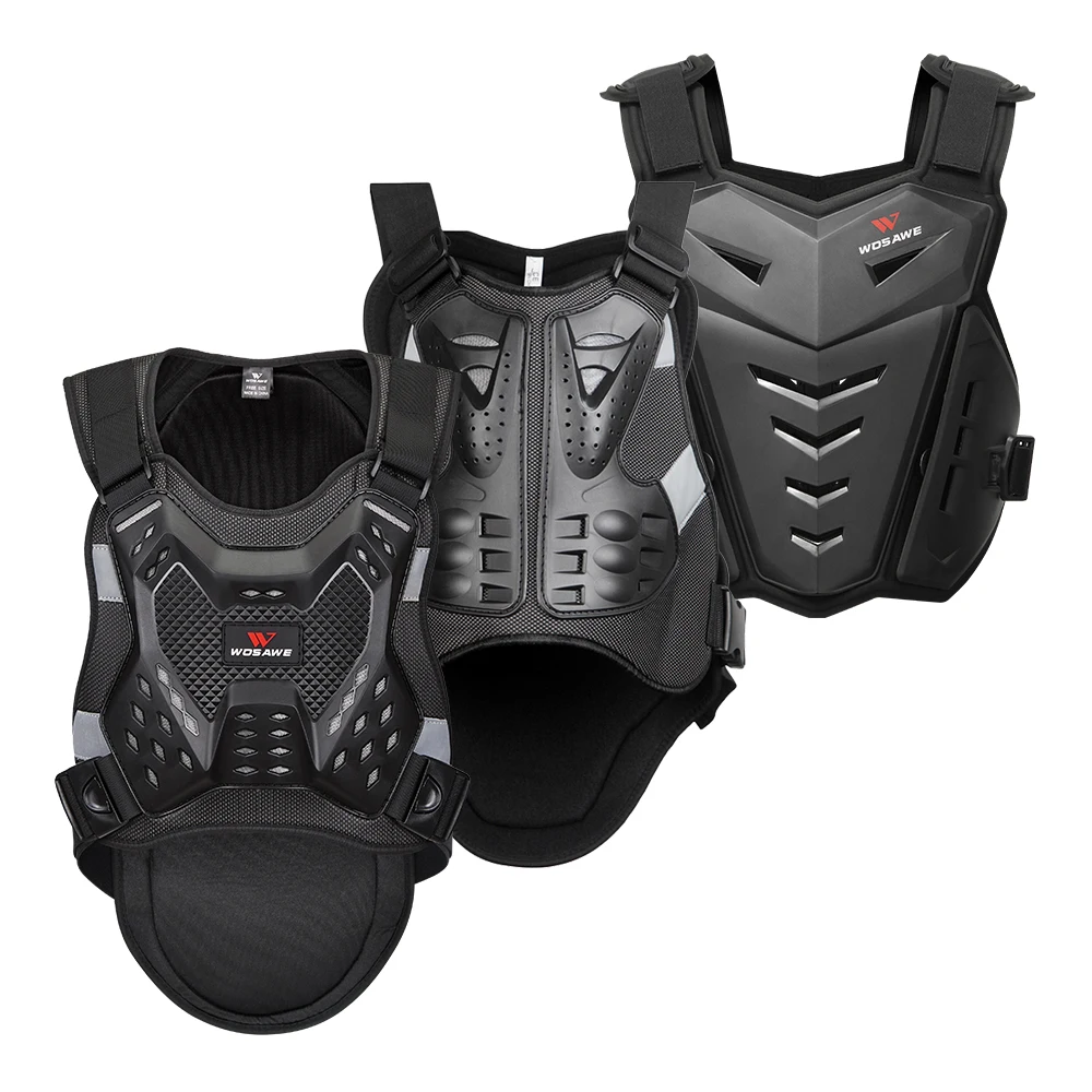 WOSAWE Adult Motorcycle Dirt Bike Body Armor Protective Gear Chest Back Protector Protection Vest for Motocross Skating