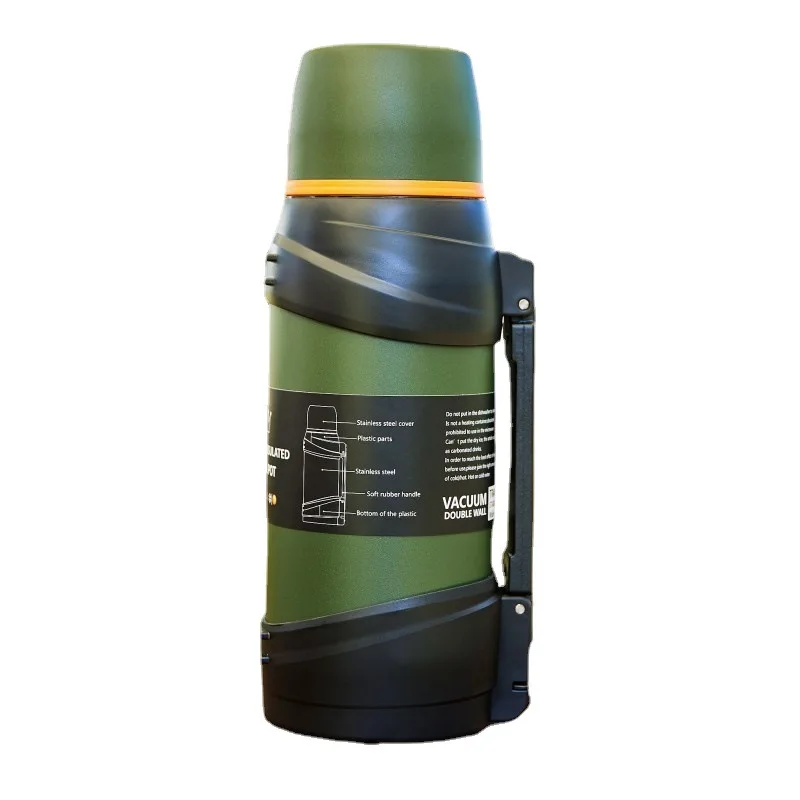New Arrival 1.3/1.6/2/2.5L Stainless Steel Insulated Water Bottle Double Wall Vacuum Flask Thermos Wide Mouth With Straw Lid