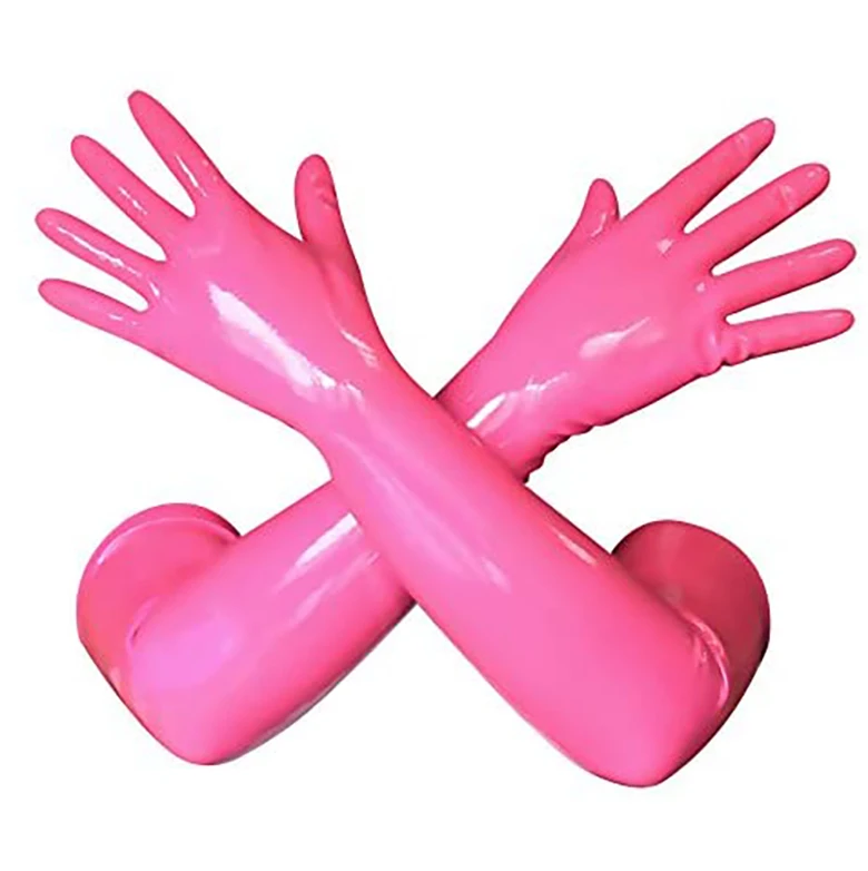 China Factory Wholesale Black Pink Powder Free Sexy Fetish Latex Gloves