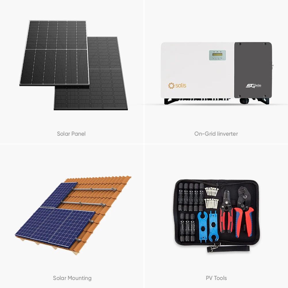 Complete 50kw 100kw 200kw 300kw 400kw 500kw On Grid Solar Power System Kit For Factory Roof