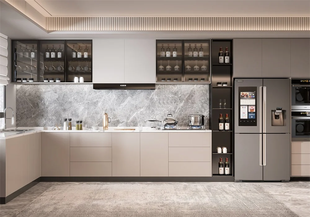 iHome Top Multi-Storey White Kichen Cabinets Modern Kitchen Furniture