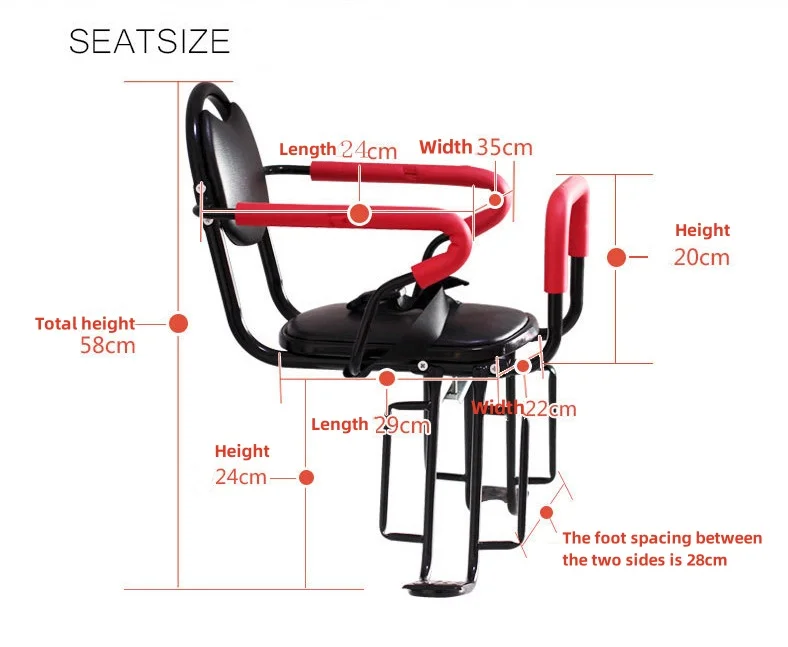 2-5 Years High Quality Bike Seat Safety Stable Cycling Pu Leather Soft Cushion Bicycle Seat
