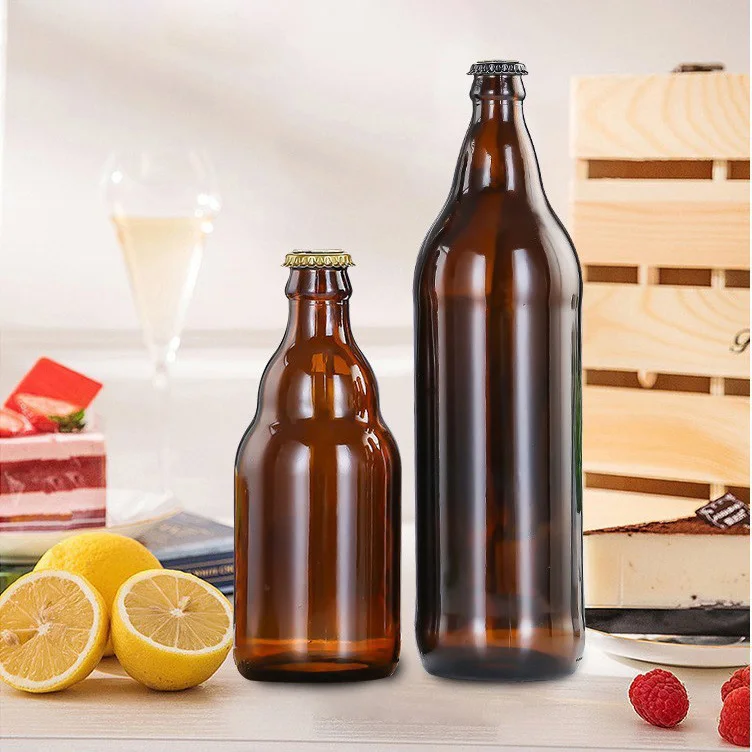 250ml 275ml 330ml 1 Liter Beer Bottles empty glass wine bottle amber blue transparency Beer Bottles 330ml Green Amber Glass