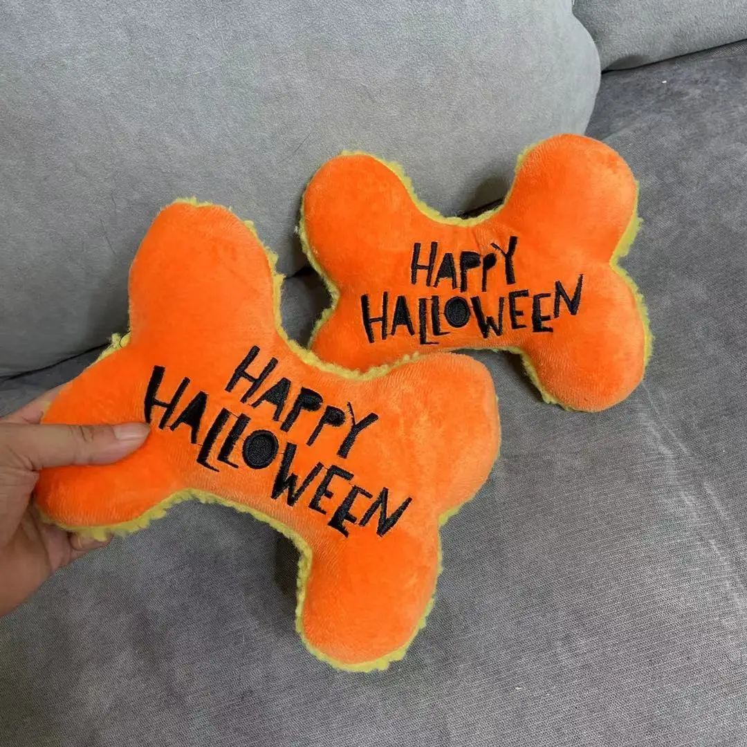 New Halloween Toys Pet Plush Squeaky Bone Toys Animal Plush For Dogs