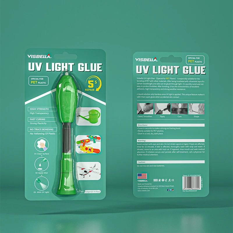 Лучший дизайн Visbella, УФ-клей для фиксации за 5 секунд, специально для ПЭТ-пластика