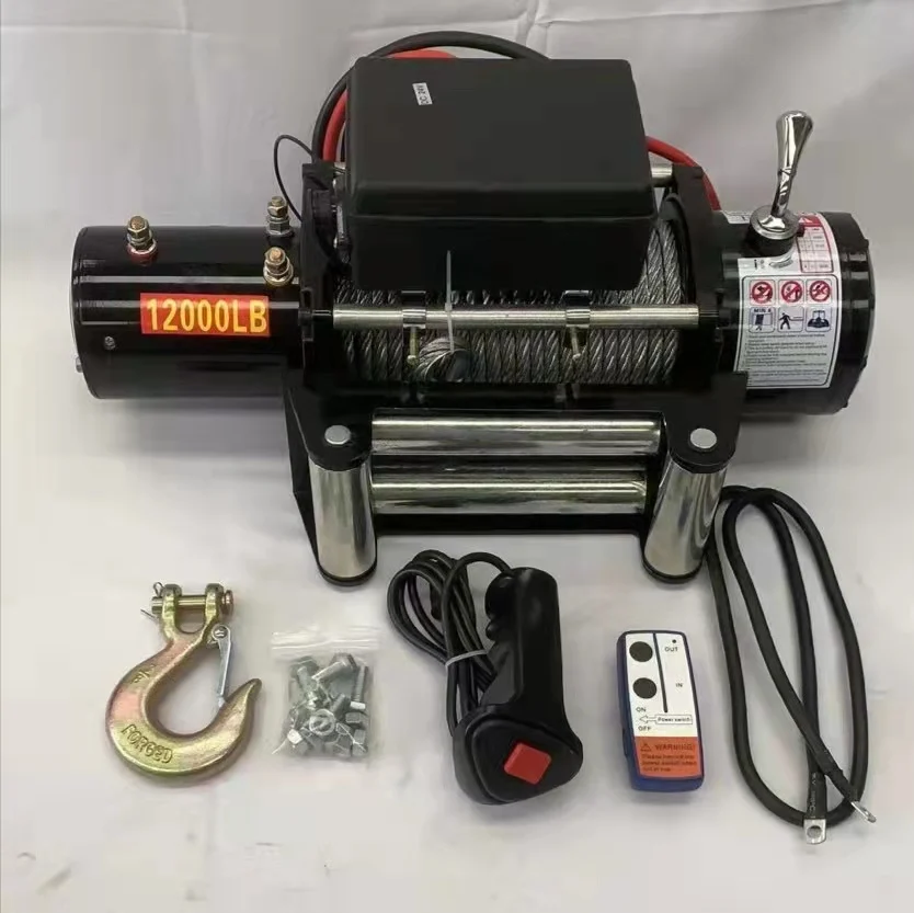 12000lbs 12V DC fast and powerful strap winch electric winch