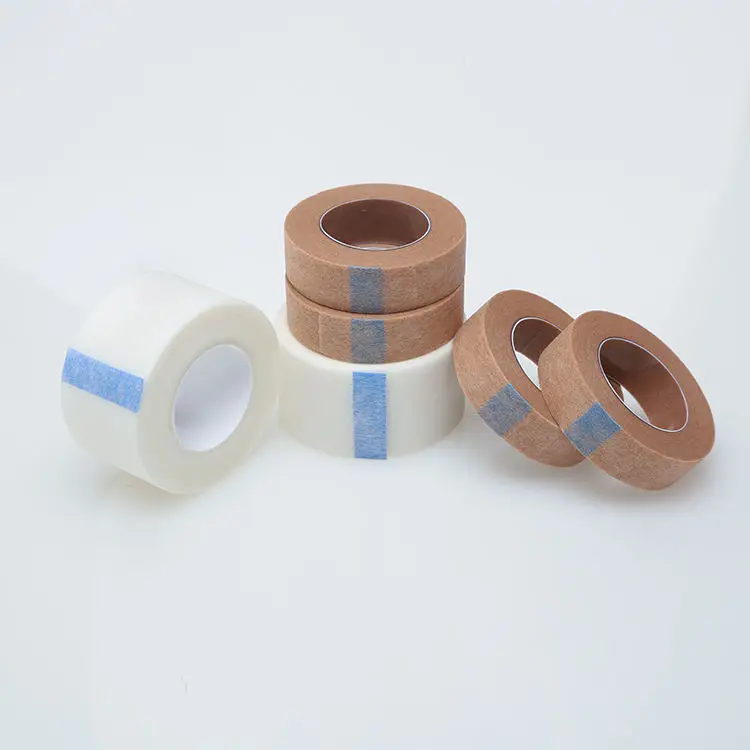 White skin color Adhesive Surgical Microporous Non Woven Paper Medical Non woven Tape with dispenser cutter