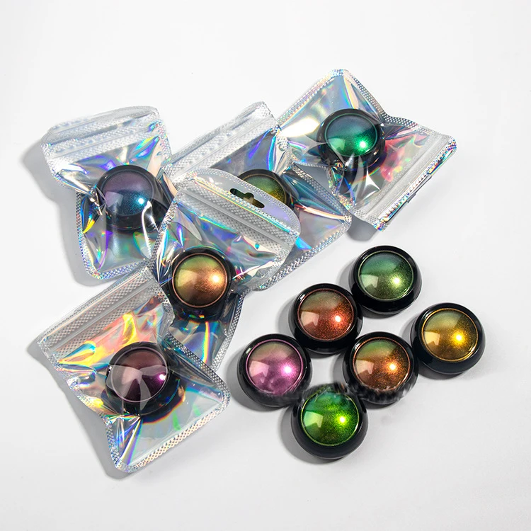 HZM 12 Colors Sombra De Ojos Powder Duochrome High Pigment Glitter Chameleon Color Single Eyeshadow