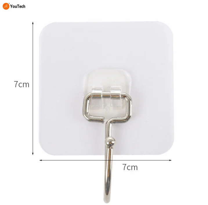 Multi-functional strong traceless large hook transparent drawing free punch stick hook