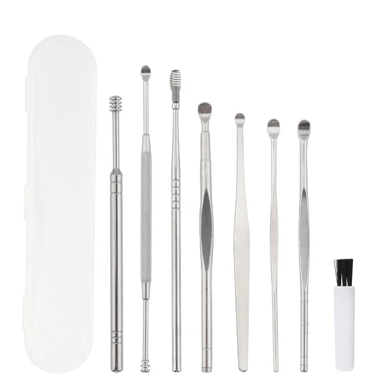 7pcs Stainless Steel Ear Pick Earwax Removal Set for Ear Ear cleaner with Plastic Case