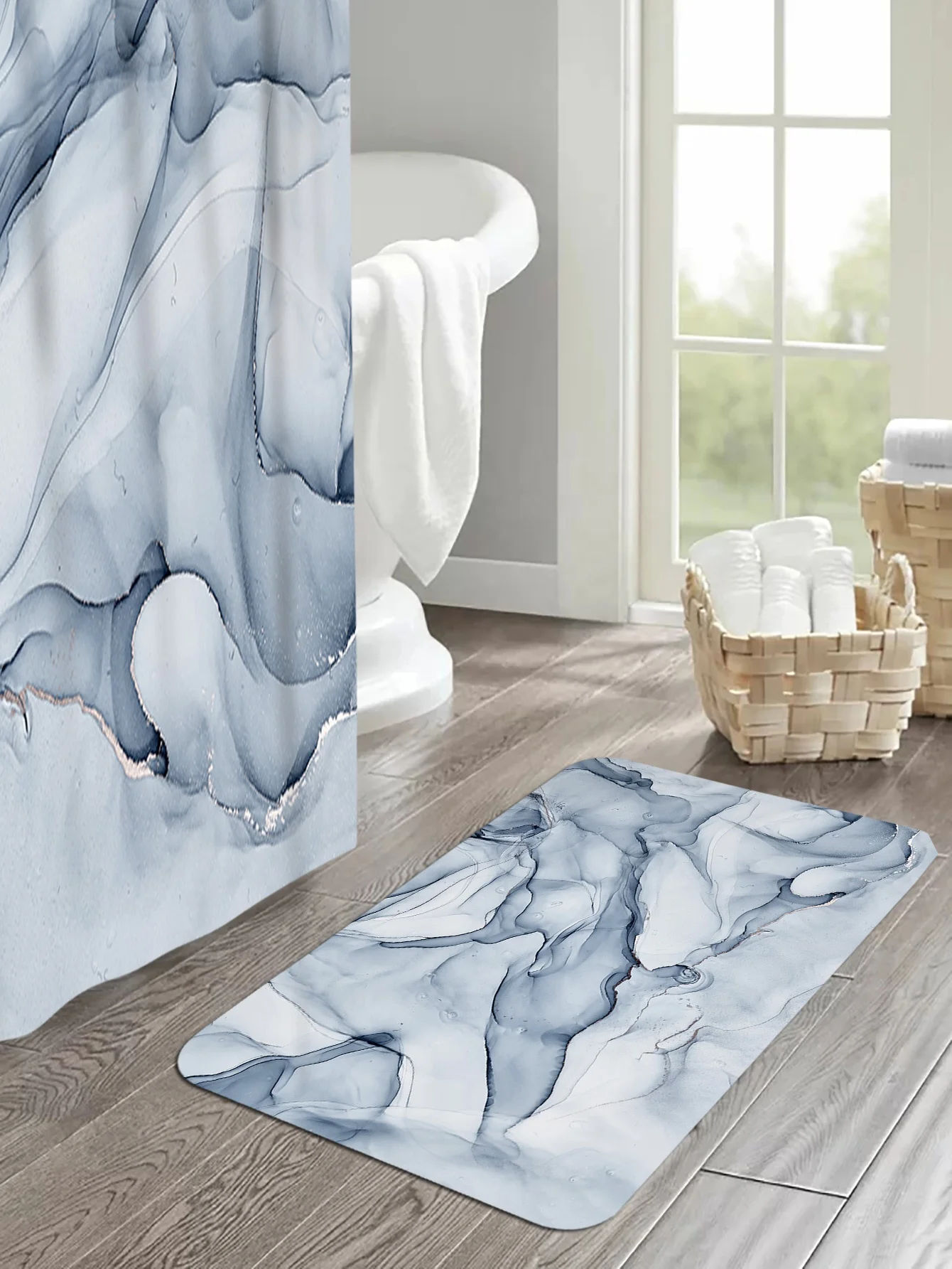 Marble Pattern bath rugs set Toilet Carpet Rug Sets Bathroom Anti Slip 3 Pieces Bath Mat Sets floor mat