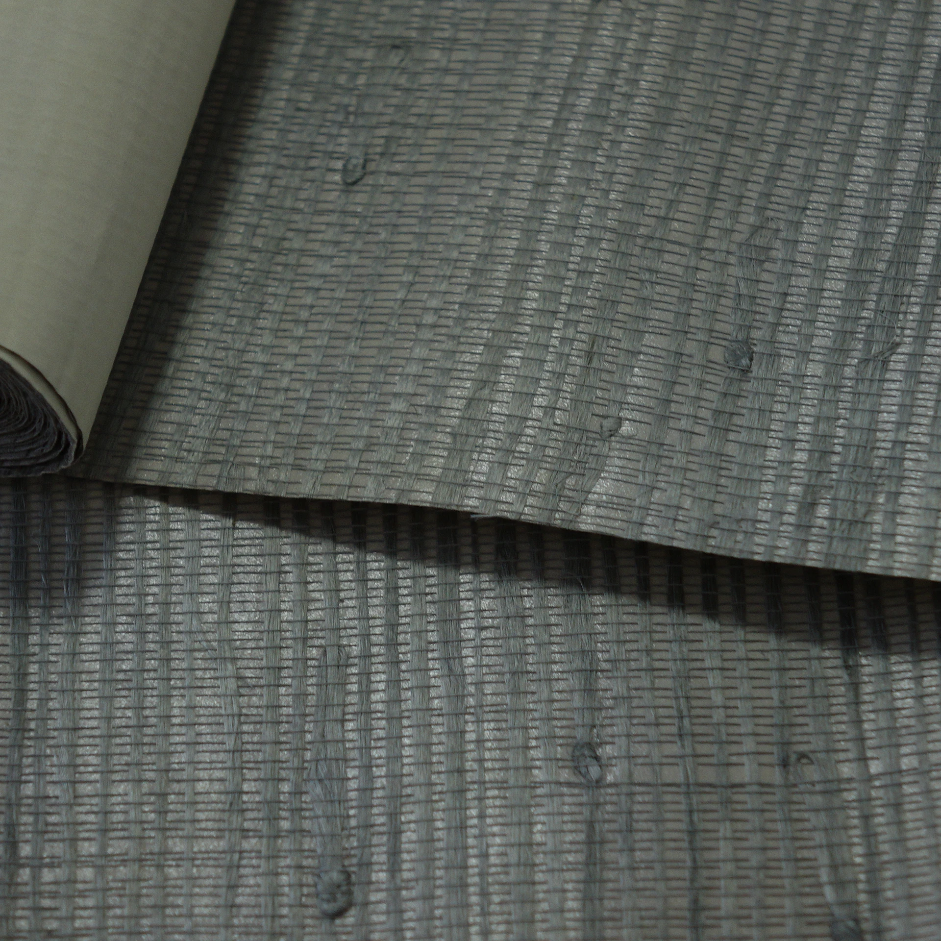 Zhenling suede wallpaper roll grey natural grasscloth jute wallpaper papier peint 3d home decoration