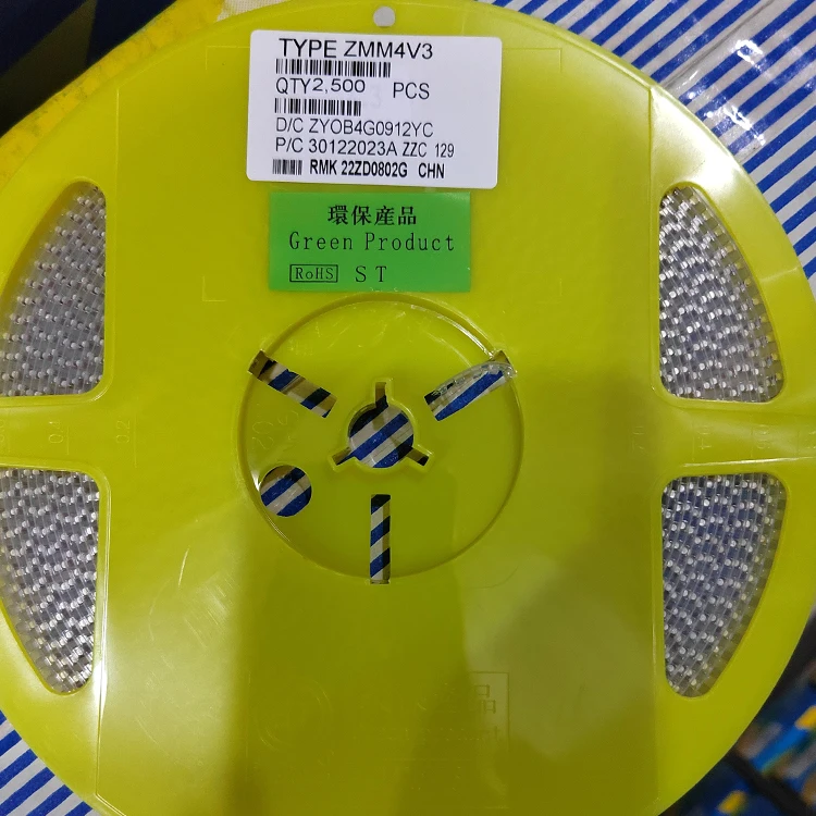 ZMM3V6 ZMM3V9 ZMM4V3 ZMM4V7 ZMM5V1 ZMM5V6 ZMM8V2 SMD Zener  Diodes White Black Tape Glass Case  2500pcs LL34  SMD Zener Diode