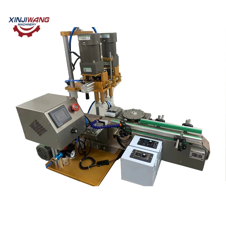 Small Vial Glass Jar Tabletop Can Wine Water Bottle Automatic Round Bottle Screw Capping Machine