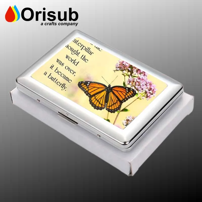 Rectangular Stainless Steel Cigarette Case with Sublimation Printing, Great Father's Day Gift
