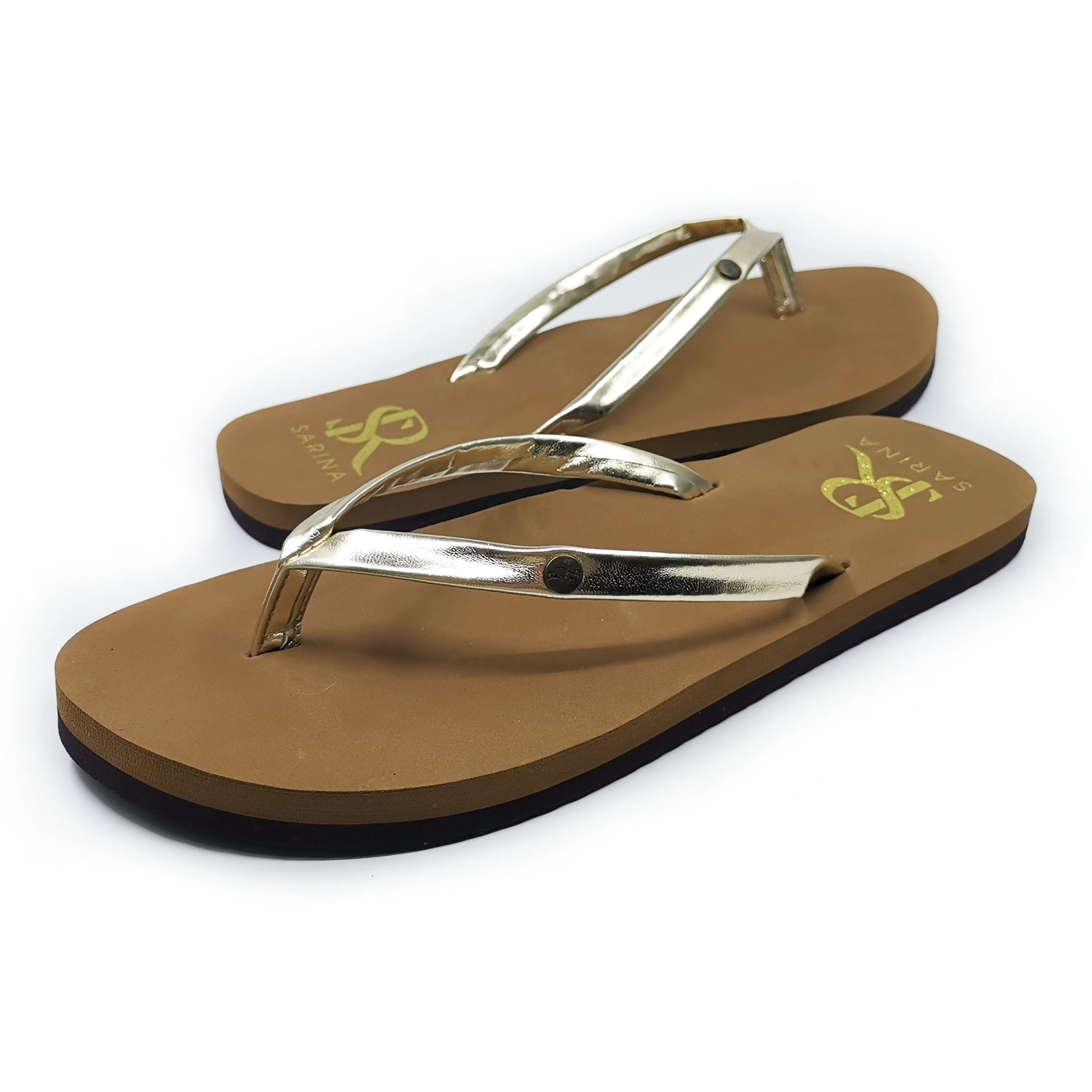 
New fashion design golden silver PU upper soft eva sole summer slipper sandals for women elegant ladies flip flop 