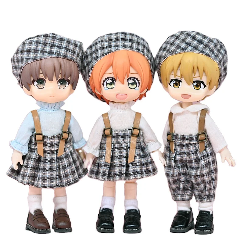 Chinese Factory Custom High Quality Mini Doll Clothes Fashion Plaid Uniform Set Bjd Blythe Doll Clothes Accessories Manufacturer