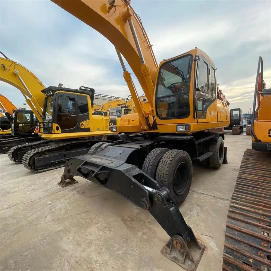 Cheap Selling Original machine Good working condition Japan 21ton Used HYUNDAIi 210W-7 Wheel Excavator