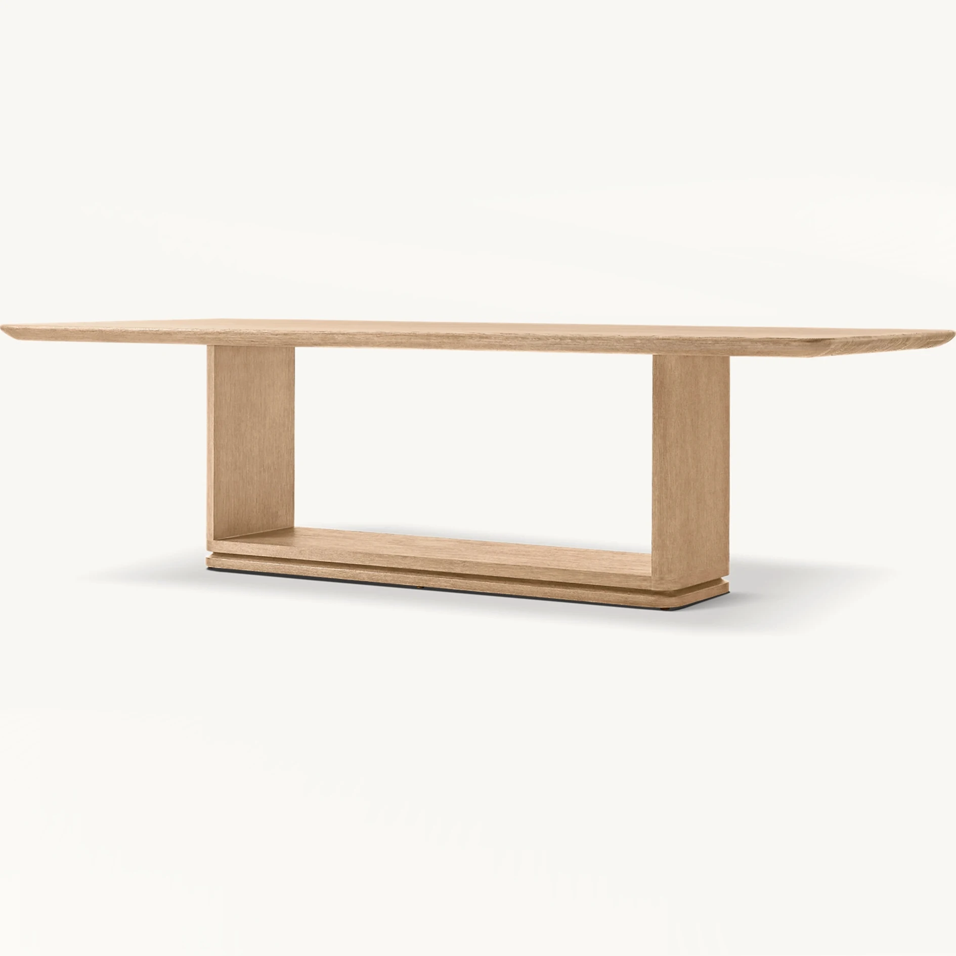 Classical Luxury Indoor Villa Furniture Natural Solid Oak Wood Open Rectangular Dining Tables