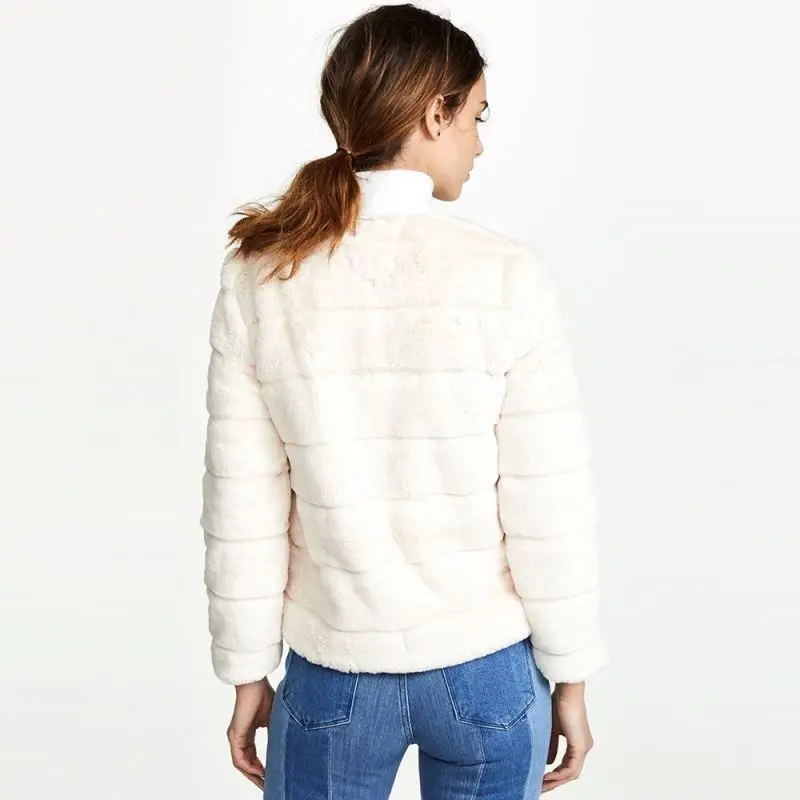 Winter women fashion white short mink fur line cutting leopard-print ladies fur coat