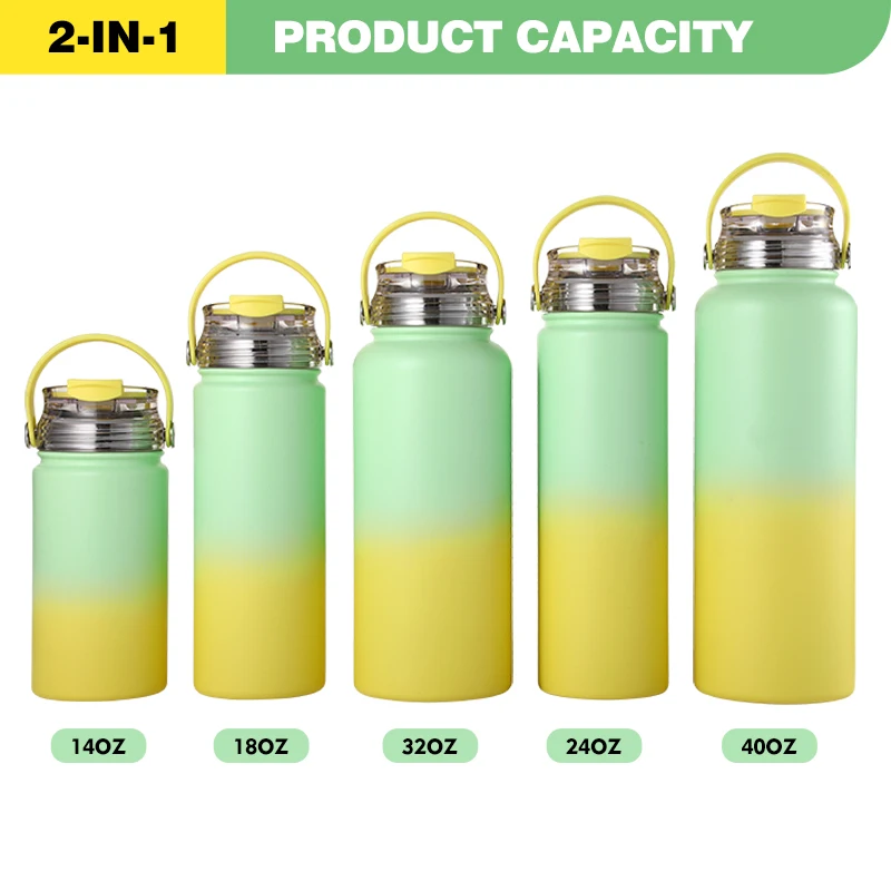 Stainless Steel Metal Water Bottle Vacuum Insulated Vacuum With Plastic Lids