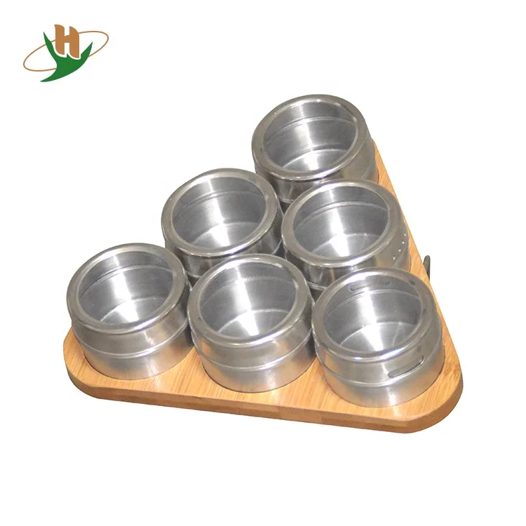 Баночка для приправ контейнер специй кухонная бамбуковая деревянная стойка кухонный органайзер набор из 6