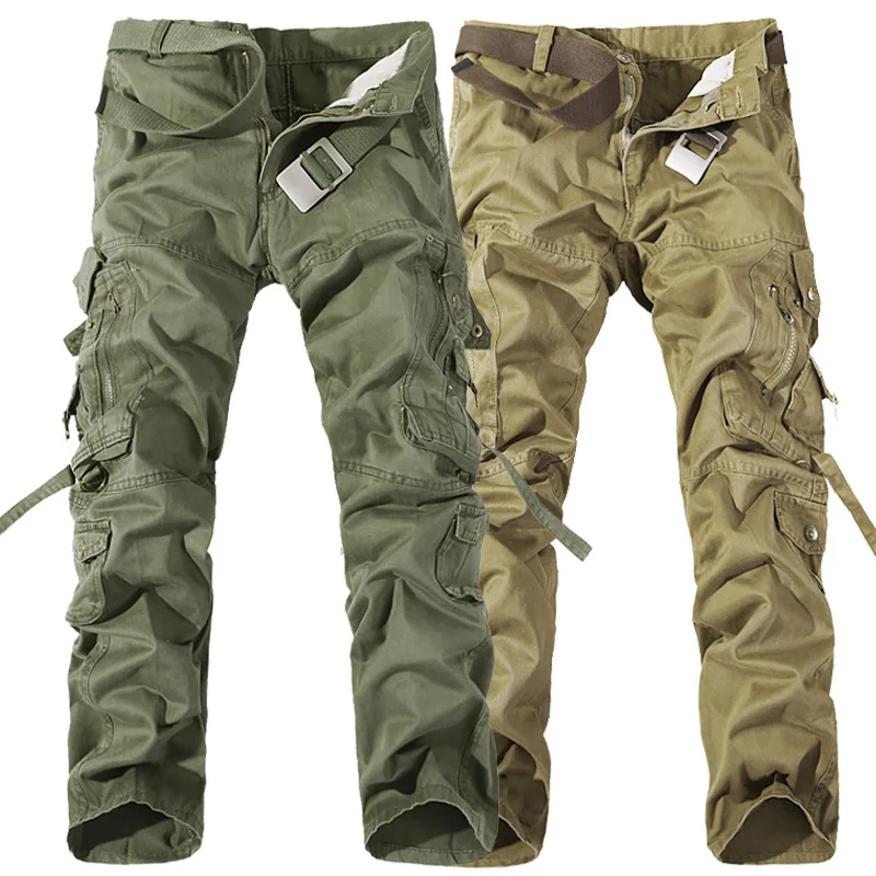 Hot Sale Autumn Men Cargo Pants Camouflage Trousers Military Pants For Men 7 Colors Pocket Tooling Pants Men