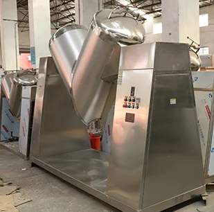 Pharmaceutical GMP grade V type powder mixer machine for herbs powder, cake powder and small particle