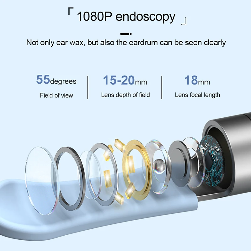 Ear wax cleaning New Arrival Led Smart  Ear wax remove Electric Visual Wifi Wireless Digital Otoscope Camera Mini Hd Video