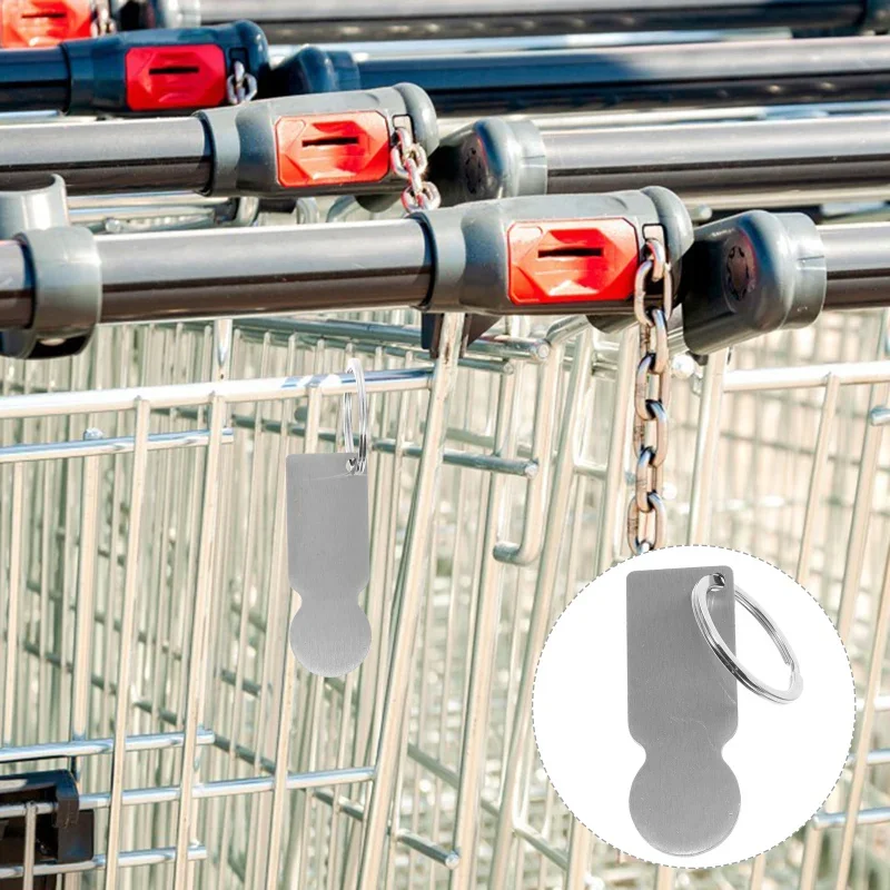 20pcs/Lot Sublimation Blanks Aluminum Shopping Cart Coin Trolley Token Metal Shopping Token Ring
