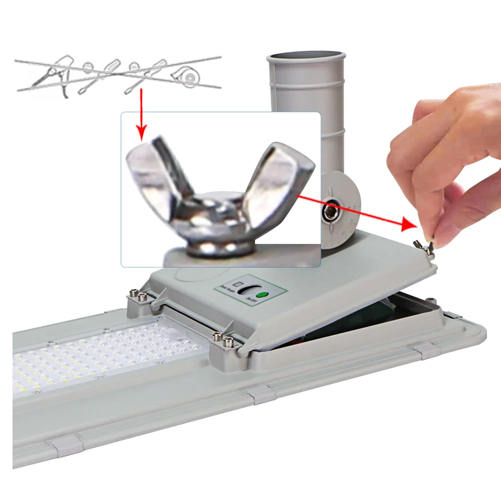 KCD Warm White High Quality Integrated Aluminum Induction New Model LED Outdoor All In One Solar Streetlight 100w