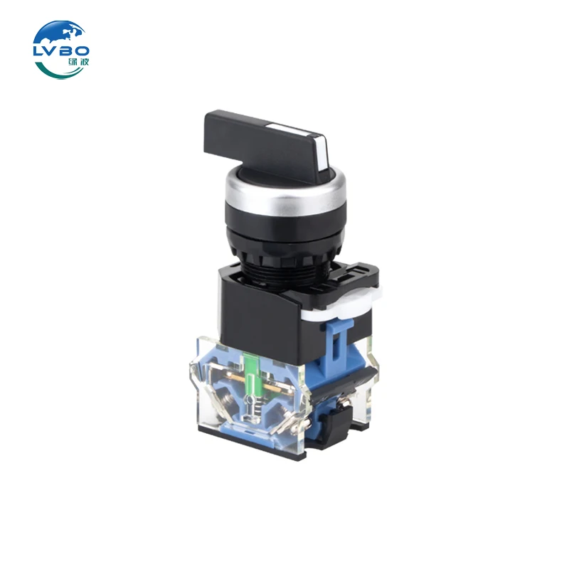 LVBO 2023 Best-selling LA38 22mm long handle push button switch 3 Position 2NC latching Selector Rotary Switch