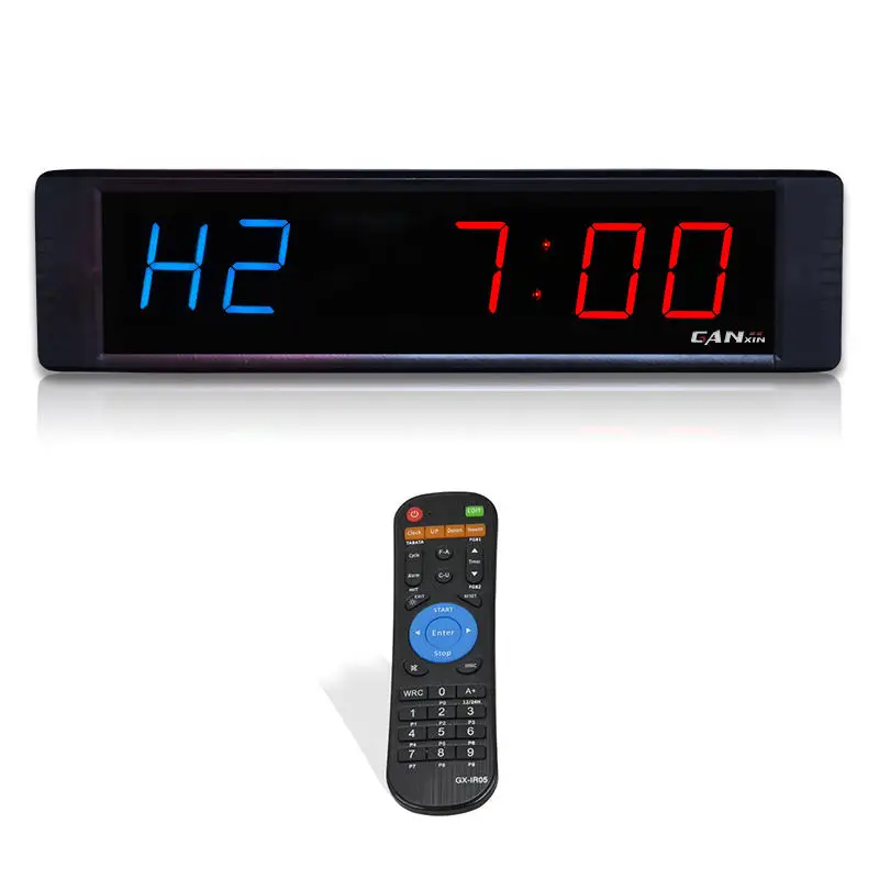YIZHI GI2B+1R Wholesale Mini Portable 1 Inch 6 digit Remote Digital Led Clock Gym Crossfit Timer