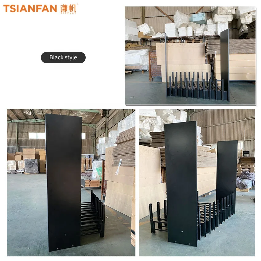 China manufacturer tile holder garden floor stone display rack plated steel tiles horizontal pull slab push tile display rack