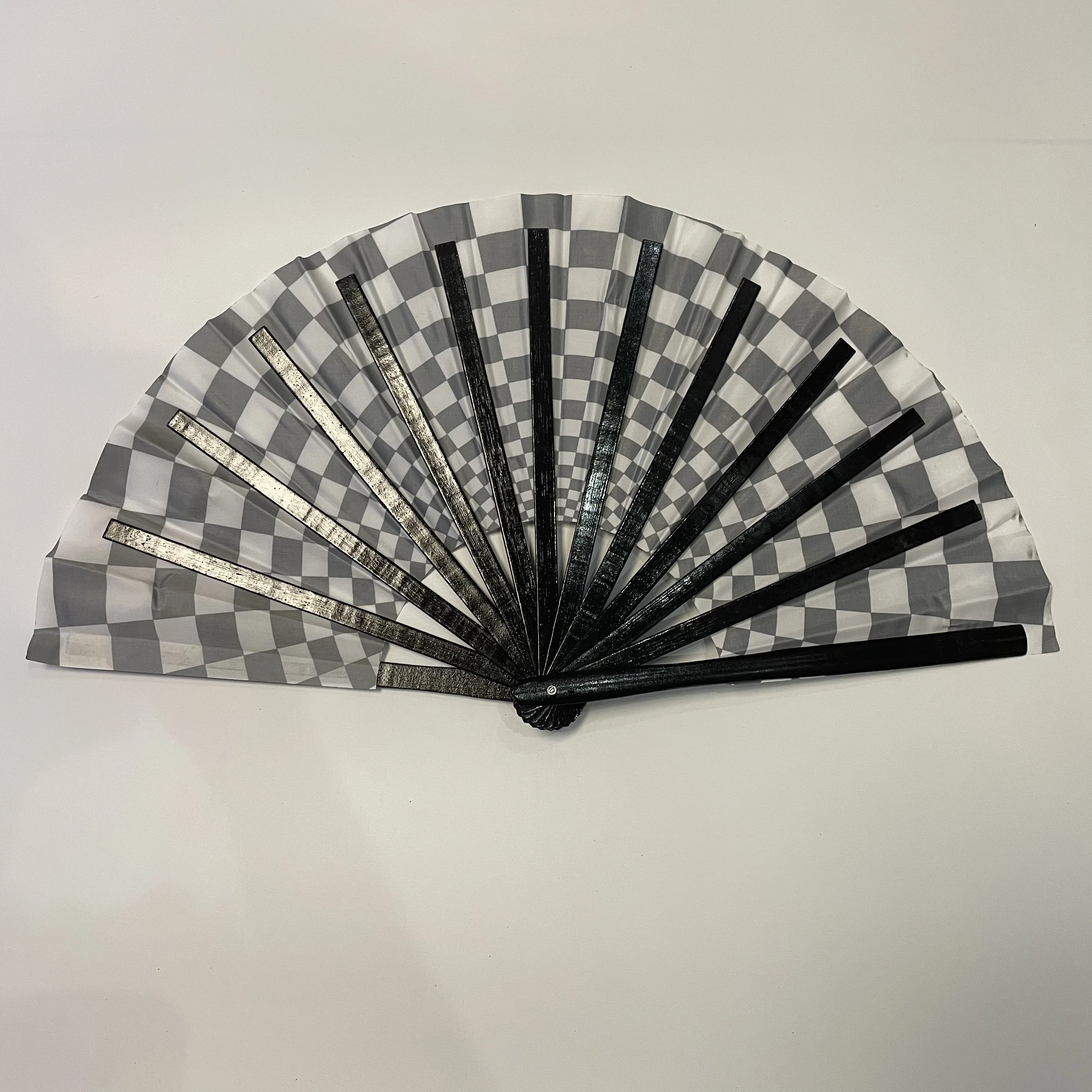 Big Clack Large 33Cm Custom Logo Printing Polyester Satin Bamboo Fan Rainbow Gay Pride Fan