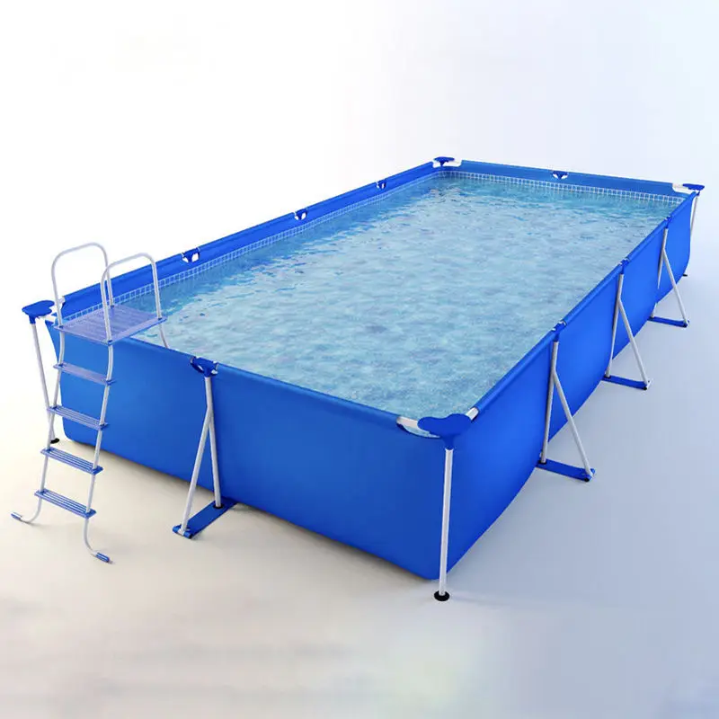 Factory Price Easy Set Rectangular Metal Frame Pool Above Ground Swimming Pool Family Pool