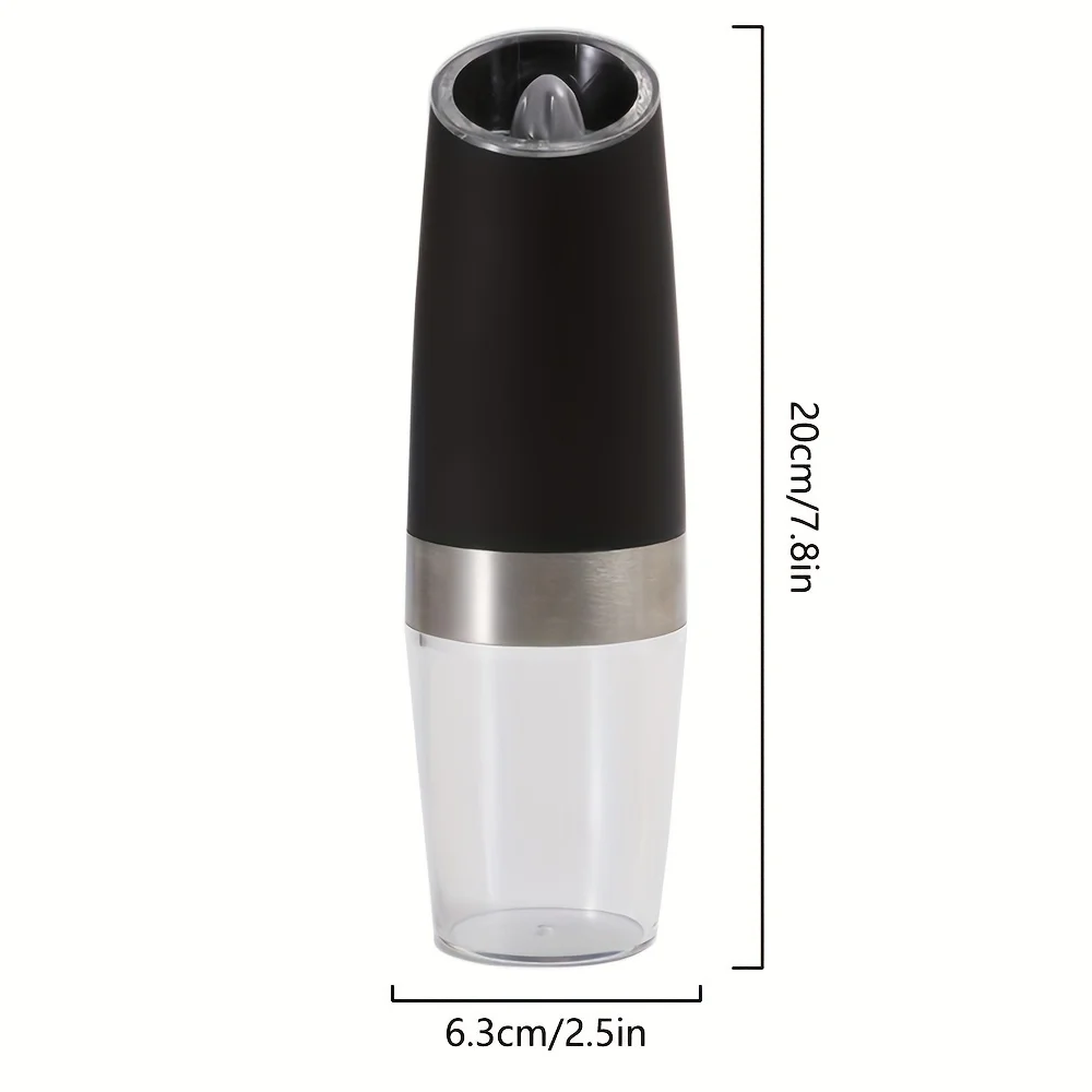 Portable Kitchen Electric Gravity Salt and Pepper Grinder, Mill Seasoning Salt Spice Grinder for Home Travel Use