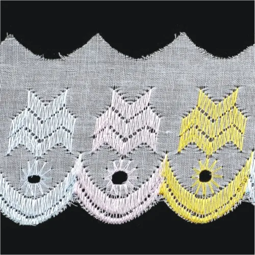 DIY Chemical Embroidered Lace Fabric trimming for Clothes Embroidery lace border 100% Polyester Water Soluble laces