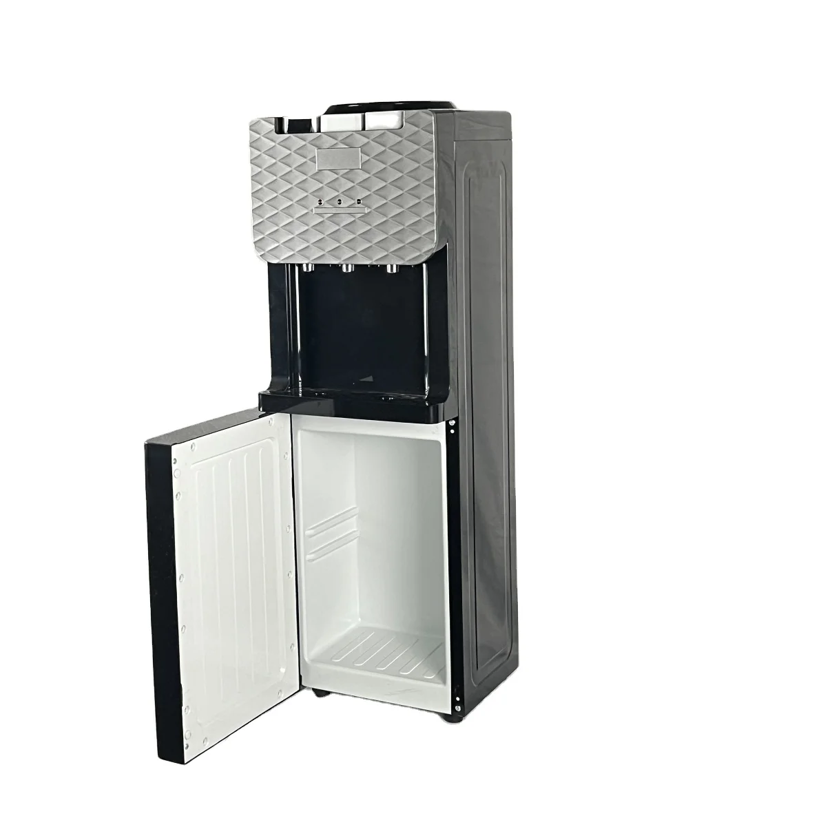 Small Electric Freestanding Water Dispenser Cooler Three Faucet Model with Plastic Housing Top Load